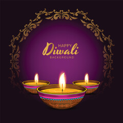 Happy diwali festival of light celebration card background