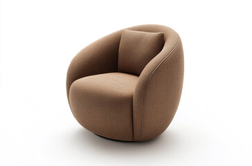 a barrel chair with a wraparound backrest