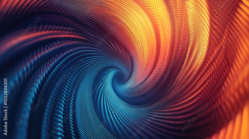 Poster Abstract geometric spiral texture featuring a trendy blurred background gradient circle pattern and wave wallpaper a fantasy illustration suitable for graphic textile artwork or banner design