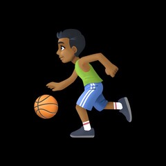 Naklejka premium Basketball Player Dribbling: Action and Sport 