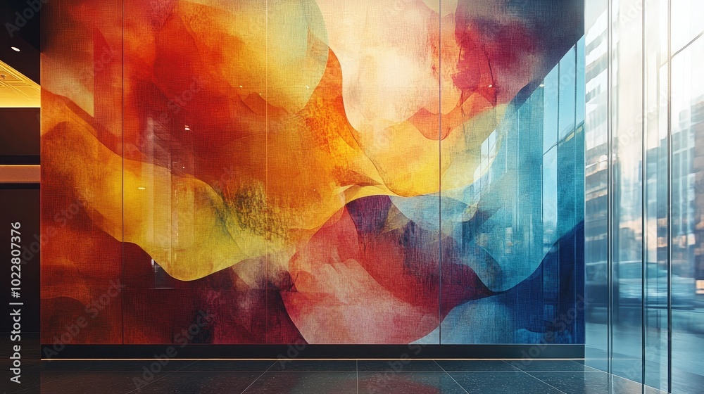Poster abstract design artwork for glass partition graphics