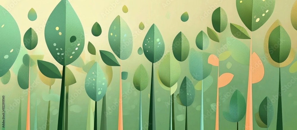 Poster bokeh of green trees