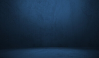 Abstract wall studio room blue background for displaying your products.