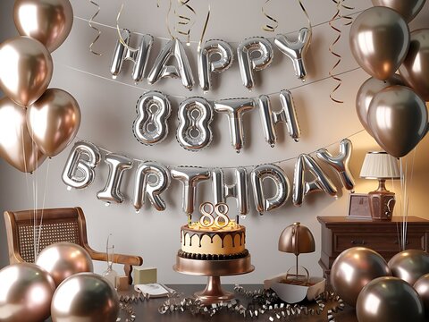Happy 88th Birthday Cake with Chocolate Drip