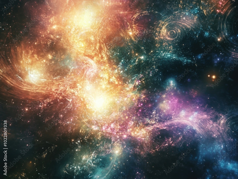 Poster abstract fractal background illustrations featuring a textured chaos of ornamental flares light and 