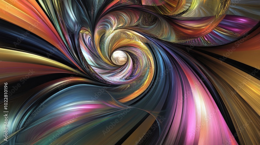 Fototapete Abstract digital fractal background created using computer graphics