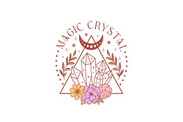 Magic crystal, Boho Mystical PNG Sublimation Design
