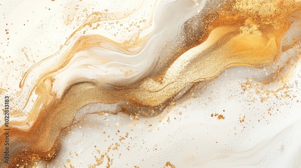 Poster abstract gold element painting for design background
