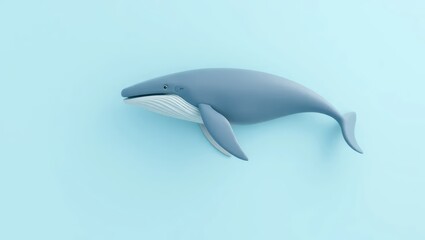 Blue Whale Toy on a Blue Background