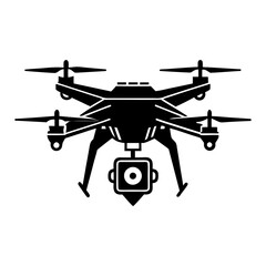 Vector drone icon black symbol. silhouette vector illustration