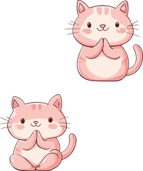 Cute Pink Cat Characters（多个值）