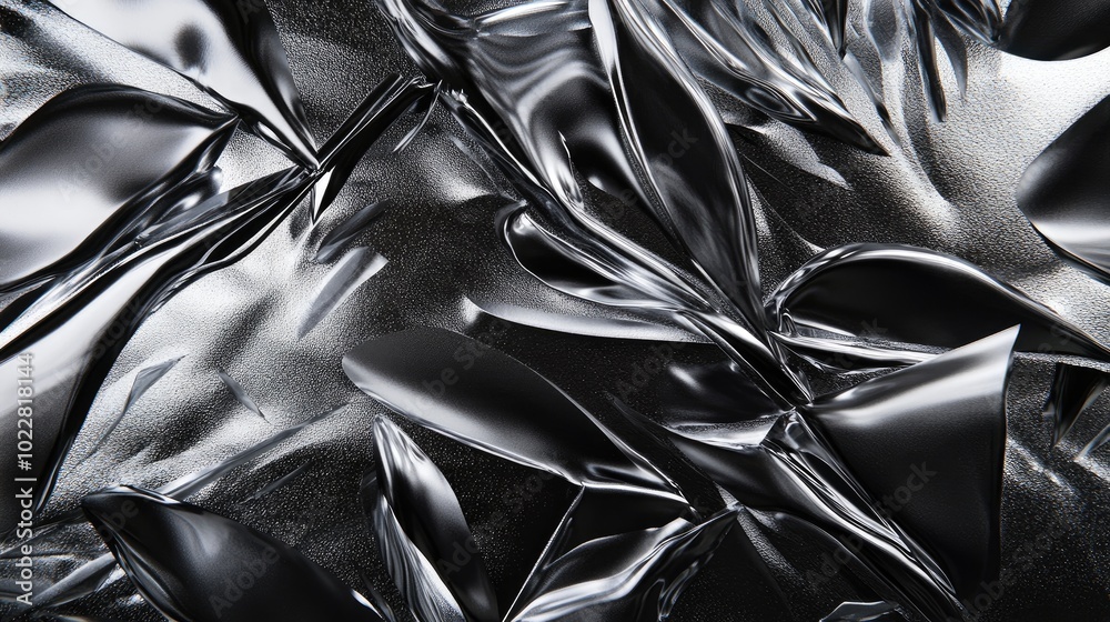 Poster Abstract black patterns on glass surface creating a fantastical visual effect