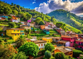 Fototapeta premium Tlalpujahua: Enchanting Mountain Village Surrounded by Lush Greenery and Vibrant Cultural Heritage