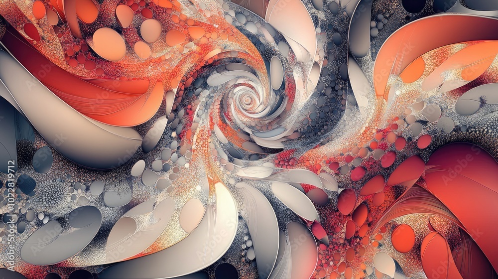Poster abstract ornamental pattern with a creative fractal design ideal for greeting cards or apparel