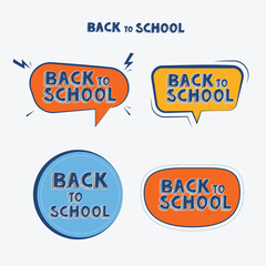 Back to school. bubble text posters for education, learning, reading book, school, bookstore. International education day, world book day, teachers day.