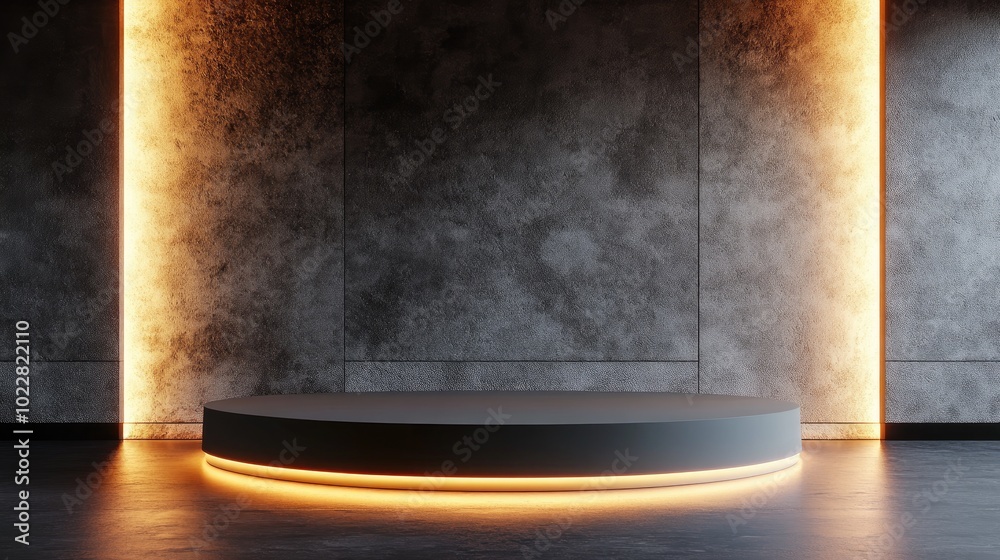Poster Abstract background featuring a podium and wall created through 3D illustration and rendering