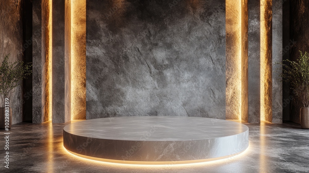 Poster Abstract Podium Platform for Product Presentation 3D Rendering