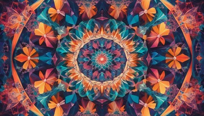 Fototapeta premium Abstract background in 3D with kaleidoscope effect