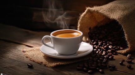 The Coffee Cup with Beans