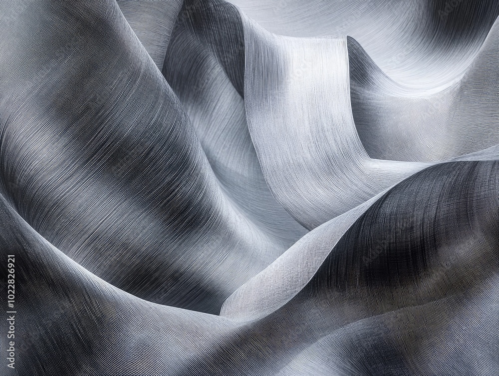 Aufkleber Abstract grey line weave with a smoky monochrome gradient creating a dreamlike weaving effect