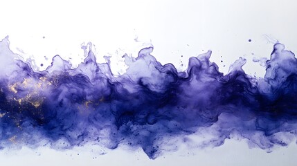 A dynamic mix of purple watercolors spills across the canvas, creating a fluid, organic wave.