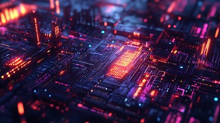 Fototapeta premium Modern digital technology background featuring intricate patterns and designs.