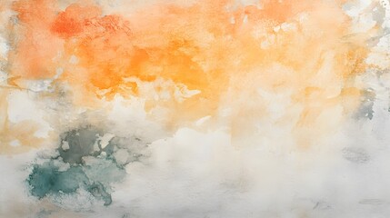 Naklejka premium A mesmerizing watercolor blend of warm yellows, deep reds, blue and soft whites flows across the canvas, creating a sense of warmth and contrast. An autumnal backdrop for design.