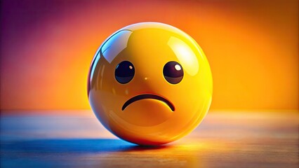Fototapeta premium Transparent Sad Face Emoticon Illustrating Feelings of Sorrow and Disappointment in Design Elements