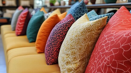 Vibrant Collection of Decorative Pillows in Unique Patterns and Textures