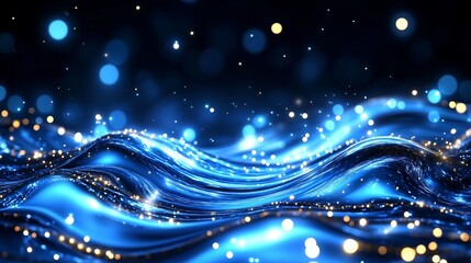 Electric Blue Abstract Background with Swirling Patterns