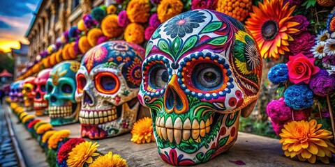 Fototapeta premium Understanding Calaveras: A Symbol of Life and Death in Mexican Culture and Day of the Dead Traditions