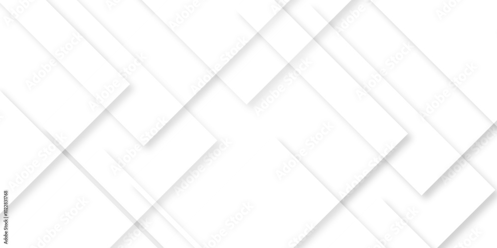Poster Abstract white background with diamond and triangle shapes layered in modern abstract pattern design.Grey white abstract square background geometry shine and layer element vector for presentation.	