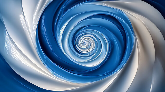 A clearer version would be Blue and white background with spiral pattern at the bottom