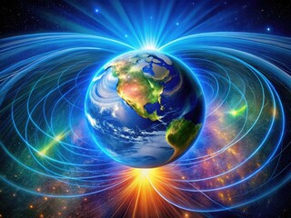 Obraz premium Understanding the Concept of Magnet Poles with Visual Representation of North and South Magnetic Fields