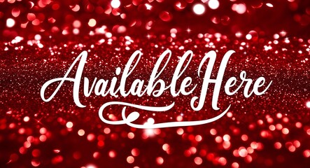 Available here calligraphic lettering on red bokeh glitter festive sparkles background