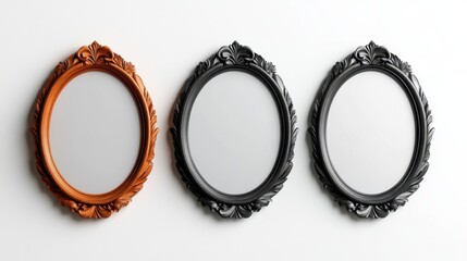 Elegant Mirrors on Clean White Background