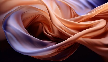 Obraz premium flowing fabric gently drifting in mid-air,soft textures and smooth gradients to convey a sense of calm motion.