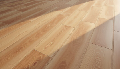 Sunlit Wooden Floor with Natural Grain Patterns