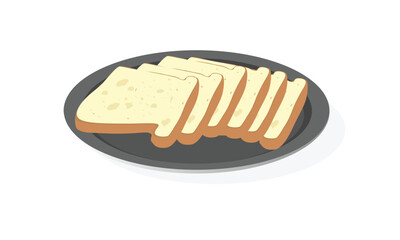 Bread slice vector illustration. White sliced ​​bread. Delicious toast. Bakery elements. Flat vector in cartoon style isolated on white background.
