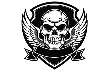 A skull wearing a helmet and holding wrenches Free
