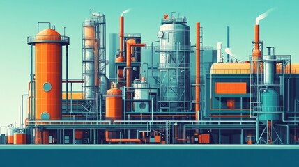 Obraz premium Industrial Complex Illustration