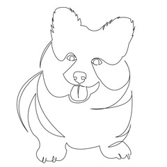 One continuous single drawing line art doodle dog, pet, animal, cute, puppy, canine. Isolated flat illustration hand draw contour on a white background
