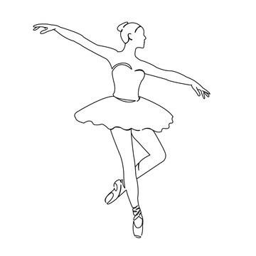 line art ballerina dancing gracefully clip art preview
