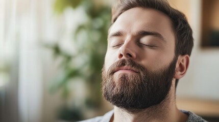 Obraz premium Man with Closed Eyes