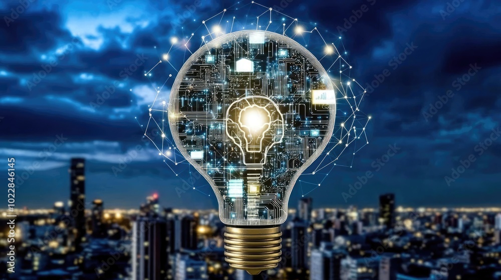 Poster high-tech ai background with glowing circuits and data visualizations symbolizing innovation in arti