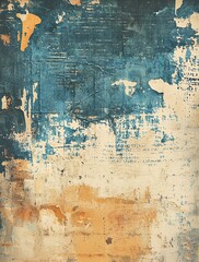 Vintage Abstract Grunge Collage with Typography, Numbers, and Distressed Textures