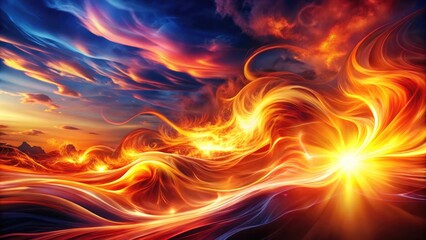 Vibrant Abstract Heat Waves in Warm Tones Creating a Dynamic and Energetic Background Visual