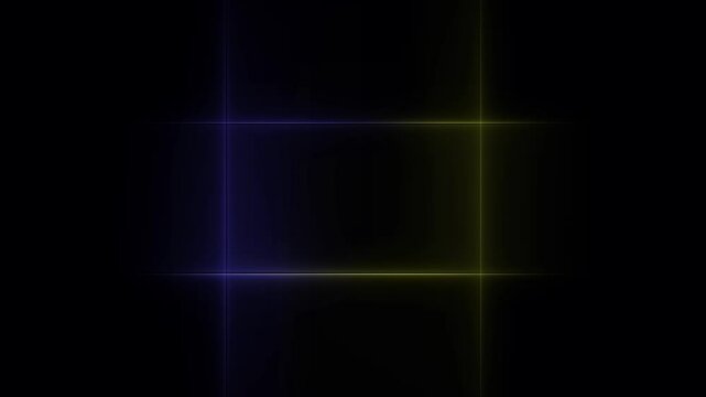 Abstract neon light rectriangle animation on black   background.
