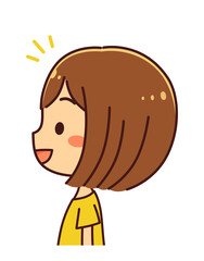 横顔の女性　イラスト素材