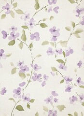 Elegant Pastel Pink and Mint Green Floral Paper on White Background